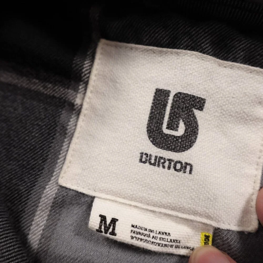 Burton flannel shirt jacket‎ hooded men's medium gray dryride